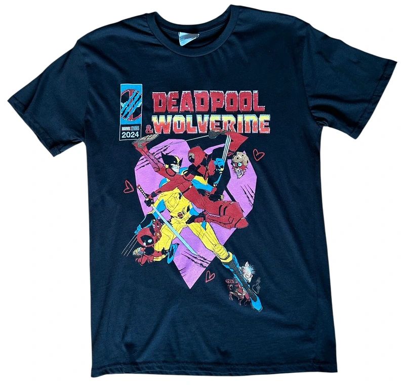 Deadpool Wolverine Marvel 2024 Graphic T Shirt Mens Medium Superhero Movie Tee