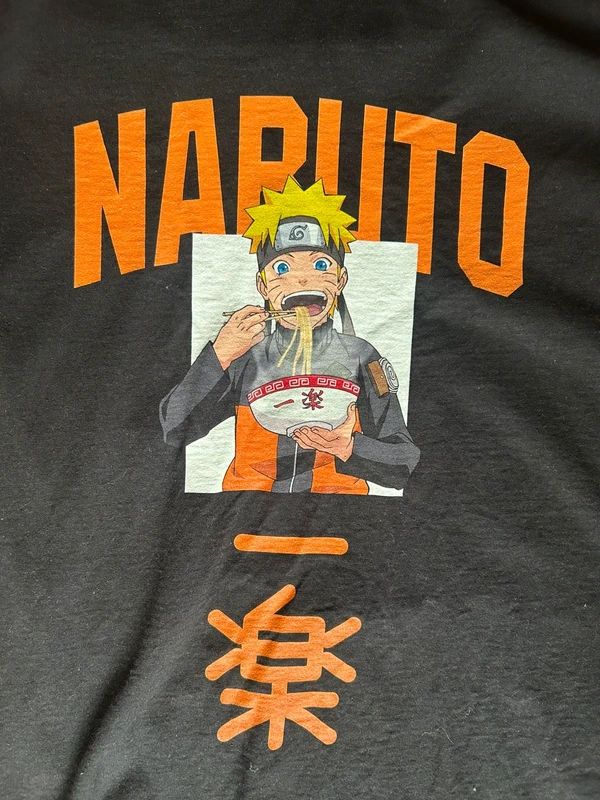 Naruto Anime Graphic T Shirt Small Black Manga Tee 17x27