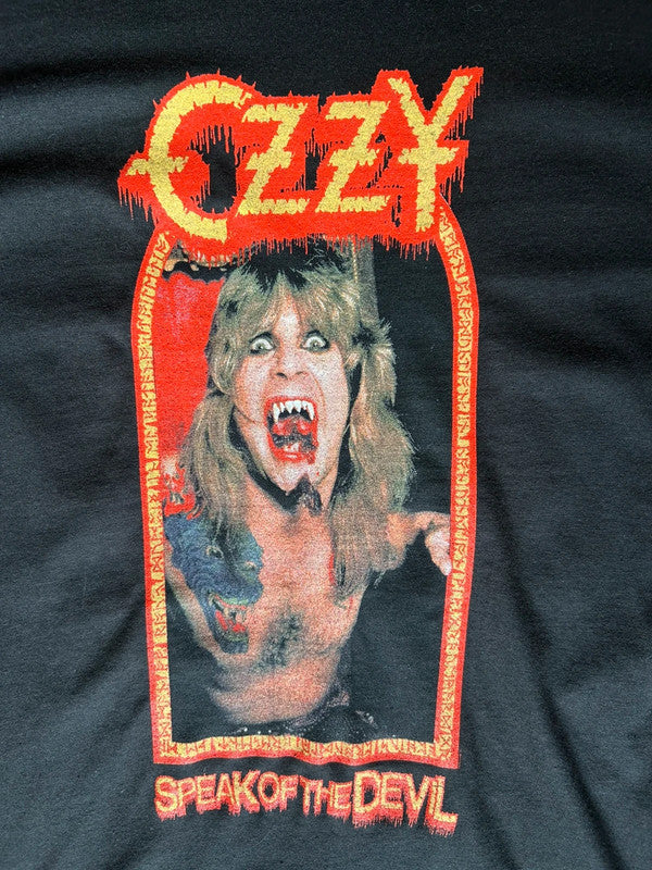 Ozzy Osbourne Speak Of The Devil T Shirt XS Double Sided Metal Band Tee 17x27